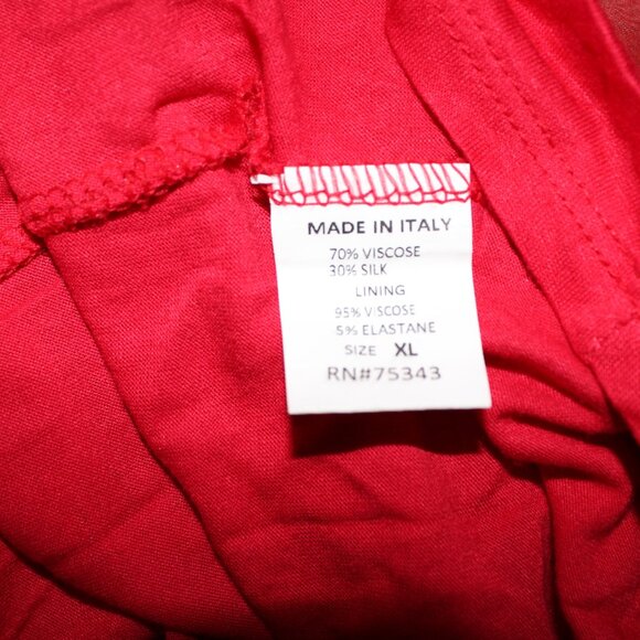 LARA G by Lara Guidotti Red Floral Airy Silk Blend Dress Size XL - Picture 8 of 8